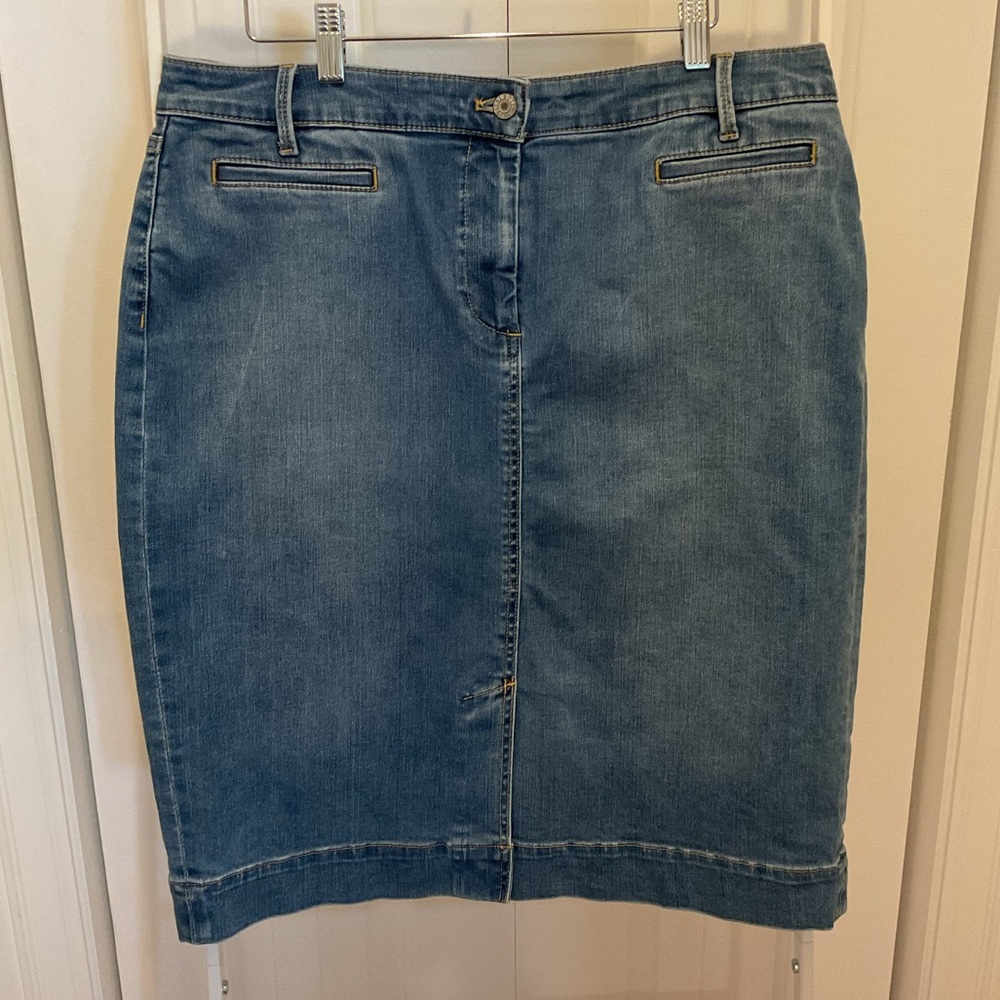 Talbots Blue Denim Jean Skirt Size 12